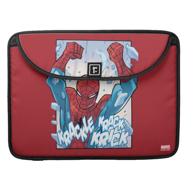 Spider-Man Breaking Glass Sleeve For MacBook Pro (Front Closed)