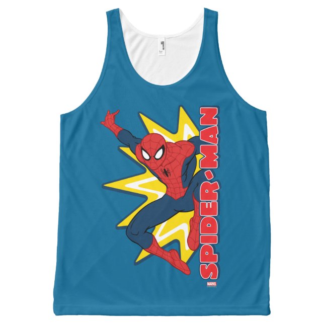 Spider-Man Callout Graphic All-Over-Print Tank Top (Front)