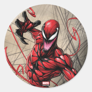 Spider-Man Carnage Leaping Forward Classic Round Sticker