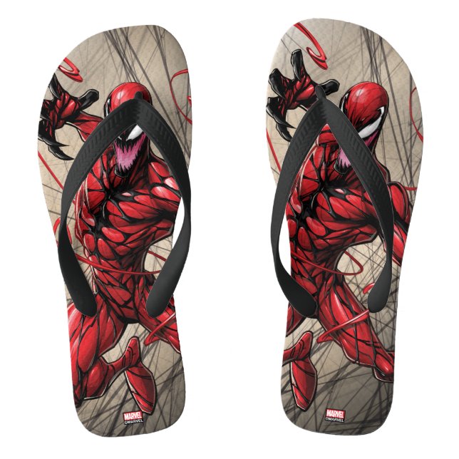 Spider-Man | Carnage Leaping Forward Flip Flops (Footbed)