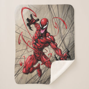 Spider-Man Carnage Leaping Forward Sherpa Blanket
