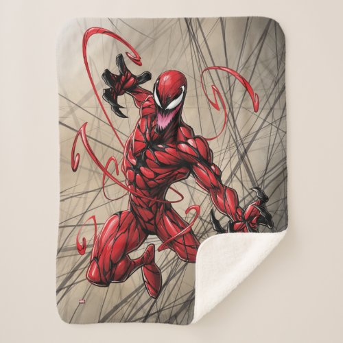 Spider_Man  Carnage Leaping Forward Sherpa Blanket