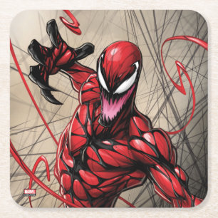 Spider-Man   Carnage Leaping Forward Square Paper Coaster