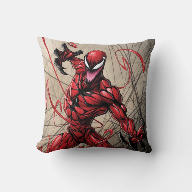 Spider-Man | Carnage Leaping Forward Throw Pillow (Front)