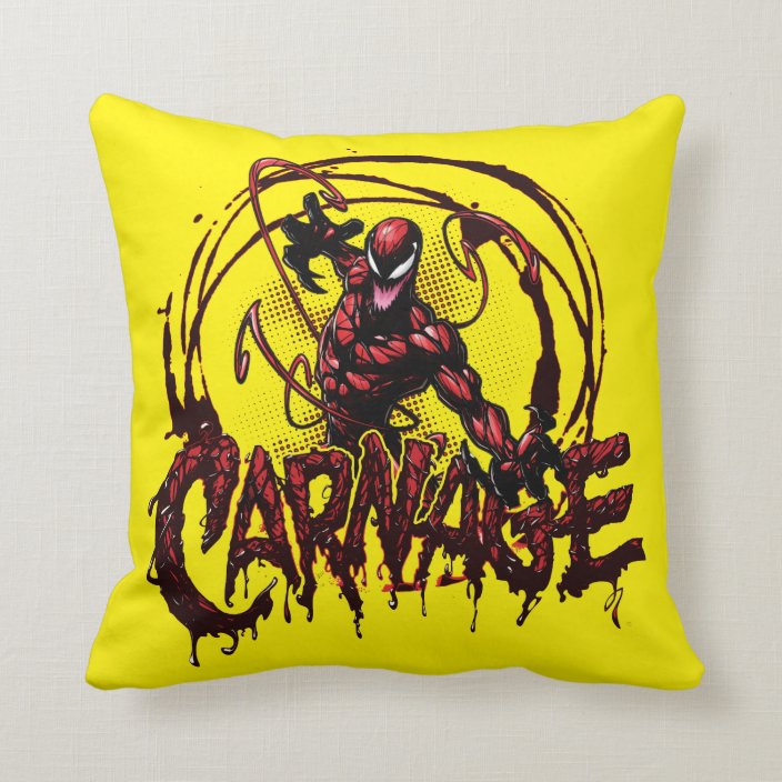 SpiderMan Carnage Name Graphic Throw Pillow