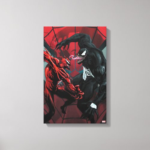Spider_Man Carnage Versus Venom Painting Canvas Print