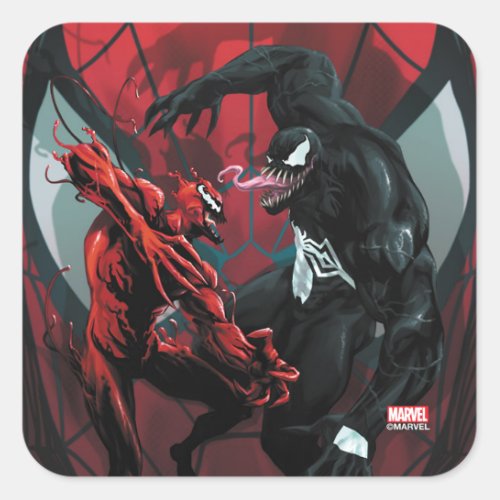 Spider_Man Carnage Versus Venom Painting Square Sticker