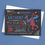 Spider-Man Chalkboard Birthday Invitation<br><div class="desc">Invite all your family and friends to your child's Spider-Man themed Birthday with these awesome chalkboard Birthday invites. Personalize by adding all your party details!</div>