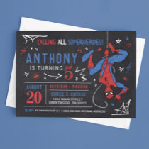 Spider-Man Chalkboard Birthday Invitation