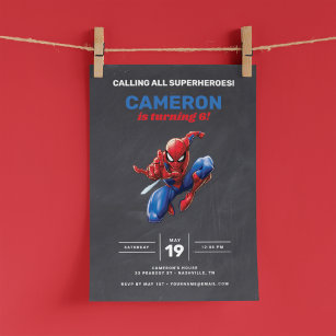tarjeta invitacion cumpleaños spiderman Template