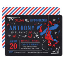 Spider-Man Chalkboard Birthday Invitation