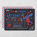 Spider-Man Chalkboard Birthday Invitation<br><div class="desc">Invite all your family and friends to your child's Spider-Man themed Birthday with these awesome chalkboard Birthday invites. Personalize by adding all your party details!</div>