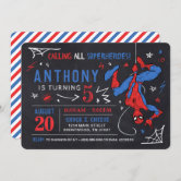Spiderman * Spider-man Personalised Party Invitations With Envelopes