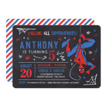 Spider-Man Chalkboard Birthday Invitation