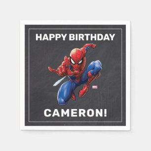 Spider-Man Chalkboard Birthday Napkins