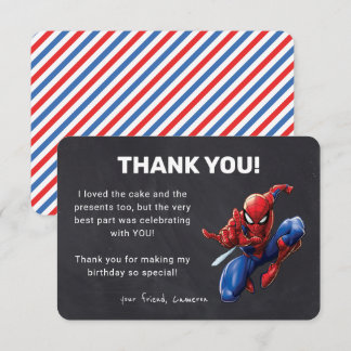 Spider-Man Chalkboard Birthday Thank You Invitation