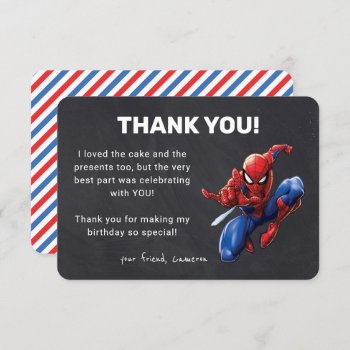 Spider-man Chalkboard Birthday Thank You Invitation by spidermanclassics at Zazzle