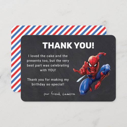 Spider_Man Chalkboard Birthday Thank You Invitation