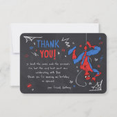 Spider-Man Chalkboard Birthday Thank You Invitation (Front)