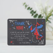 Spider-Man Chalkboard Birthday Thank You Invitation (Standing Front)