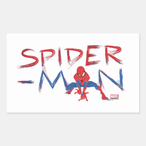 Spider_Man Character Art Name Rectangular Sticker