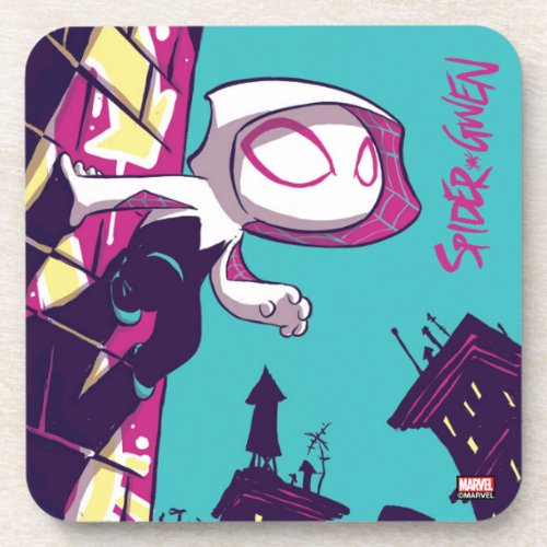 Spider_Man  Chibi Ghost_Spider On The Lookout Beverage Coaster