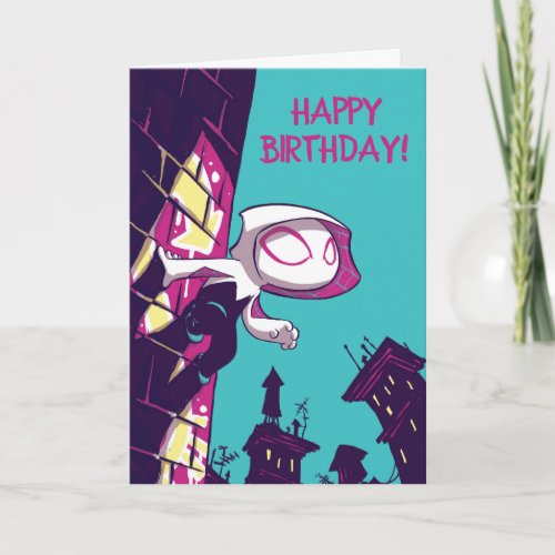 Spider_Man  Chibi Ghost_Spider On The Lookout Card