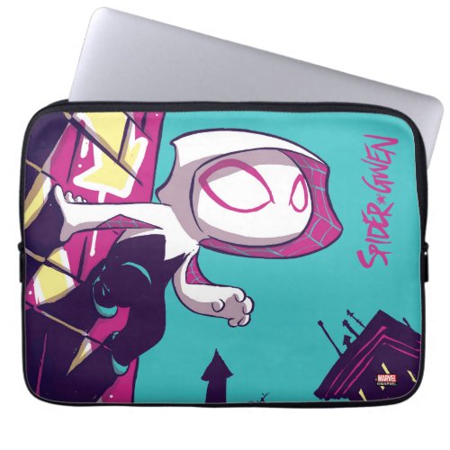 Spider_Man  Chibi Ghost_Spider On The Lookout Laptop Sleeve