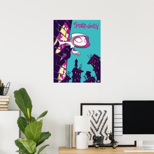 Spider-Man | Chibi Ghost-Spider On The Lookout Poster | Zazzle