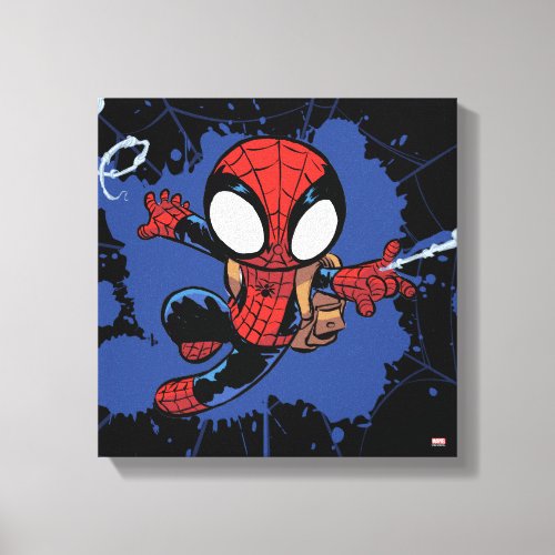 Spider_Man  Chibi Spider_Man Web_Swinging Canvas Print