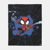 Spider-Man | Chibi Spider-Man Web-Swinging Fleece Blanket