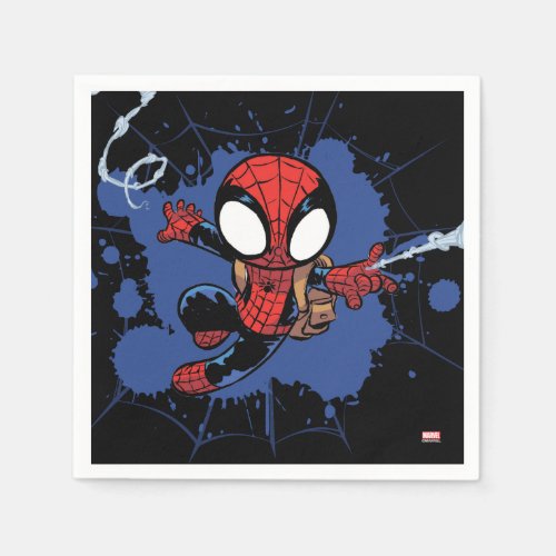 Spider_Man  Chibi Spider_Man Web_Swinging Napkins