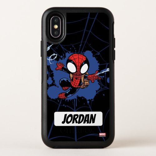 Spider_Man  Chibi Spider_Man Web_Swinging OtterBox Symmetry iPhone X Case