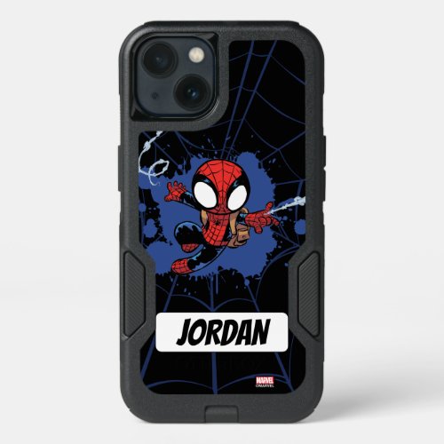 Spider_Man  Chibi Spider_Man Web_Swinging iPhone 13 Case