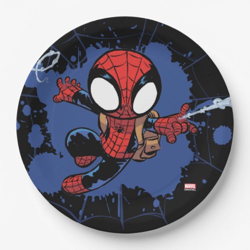 Spider_Man  Chibi Spider_Man Web_Swinging Paper Plates