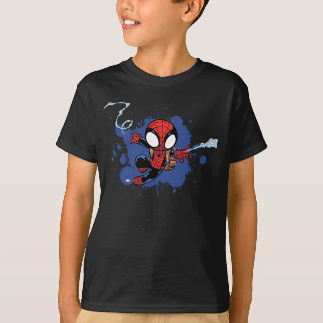 Spider-Man | Chibi Spider-Man Web-Swinging T-Shirt | Zazzle