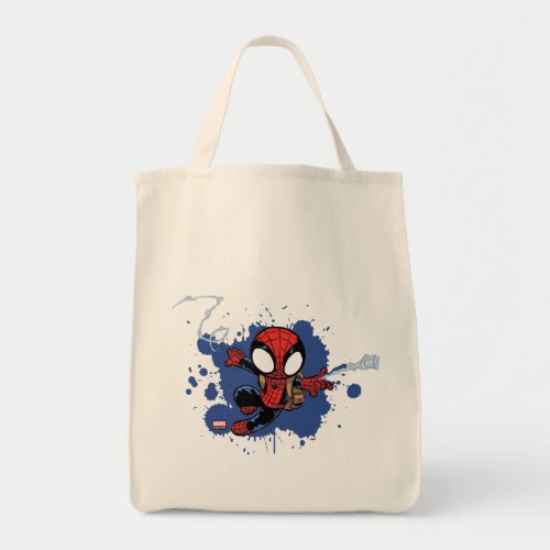 Spider_Man  Chibi Spider_Man Web_Swinging Tote Bag