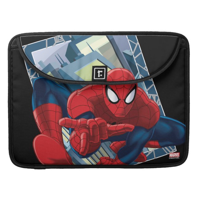 Spider-Man City Character Graphic MacBook Pro Sleeve (Front Closed)