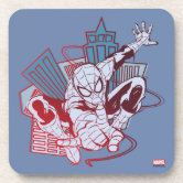 Spider-Man, High-Tech Circuit Character Art Beverage Coaster, Zazzle