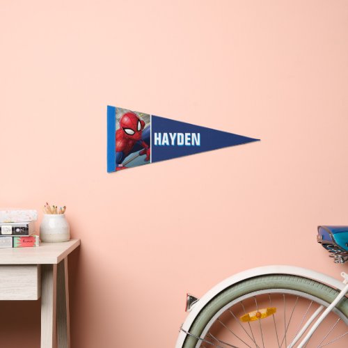 Spider_Man  Climbing Up Building Pennant Flag