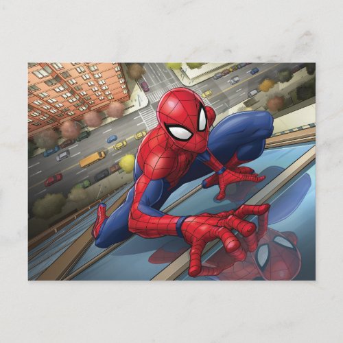 Spider_Man  Climbing Up Building Postcard