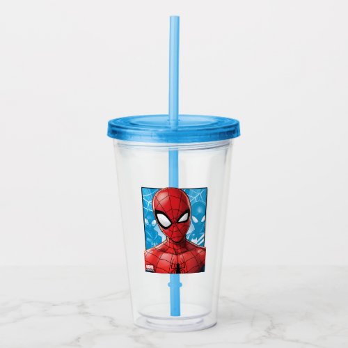 Spider_Man  Close_up Expression Comic Panel Acrylic Tumbler