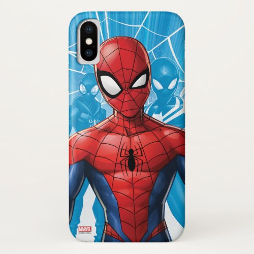 Spider_Man  Close_up Expression Comic Panel iPhone X Case