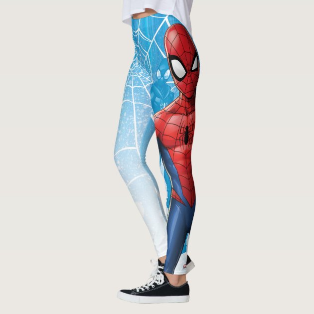 Spider-Man | Close-up Expression Comic Panel Leggings | Zazzle