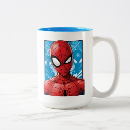 Spider_Man  Close_up Expression Comic Panel Two_Tone Coffee Mug
