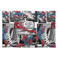 Spider-Man Comic Panel Pattern | Add Your Name Cloth Placemat | Zazzle