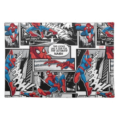 Spider_Man Comic Panel Pattern  Add Your Name Cloth Placemat