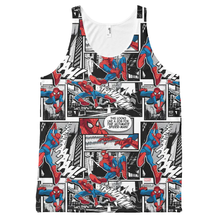 Spider-Man Comic Panel Pattern All-Over-Print Tank Top | Zazzle