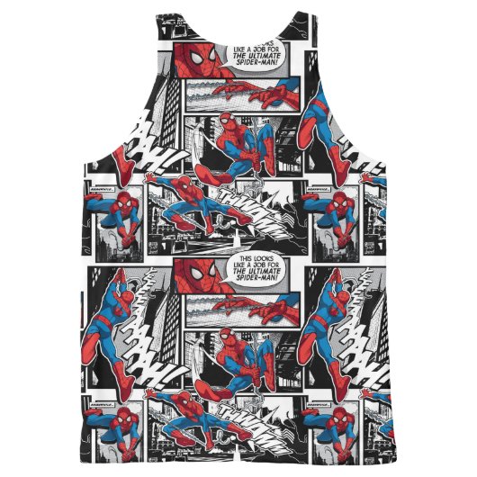 Spider-Man Comic Panel Pattern All-Over-Print Tank Top (Back)