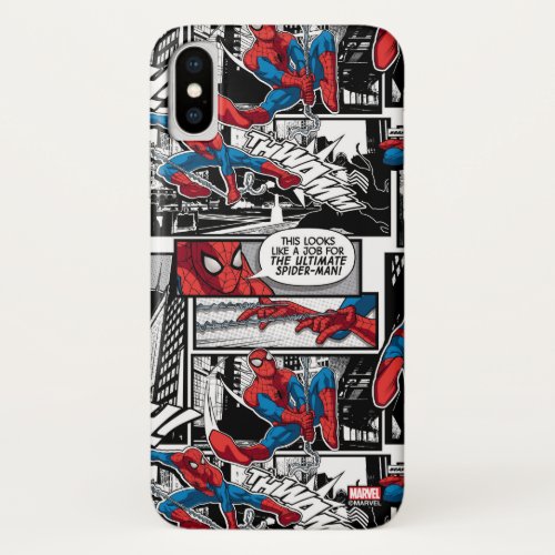 Spider_Man Comic Panel Pattern iPhone X Case